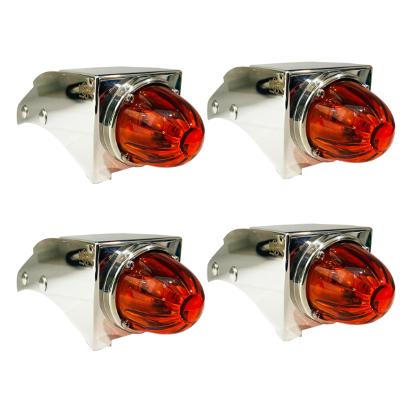 Base Light 1 Watermelon For Fuel Tank Dark Amber Glass. Set