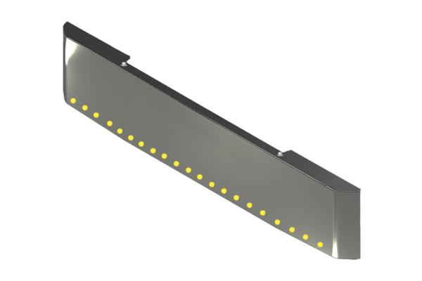 Peterbilt 379, Bumper 95 length inches x 18-20-22 width inches degree corner (Rolled End) with tire protection - Image 5