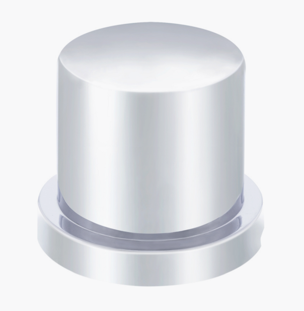 1-3/16" X 1-5/8" Chrome Plastic Flat Top Nut Cover With Flange - Push-On (Bulk)
