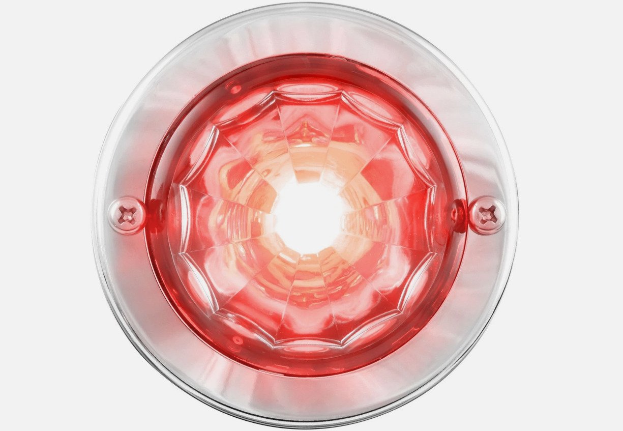 Mini Super Star Watermelon LED Sealed Light with Stainless Steel Bezel Clear Red