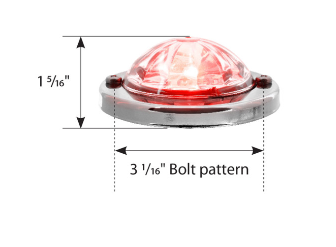 Mini Super Star Watermelon LED Sealed Light with Stainless Steel Bezel Clear Red - Image 3